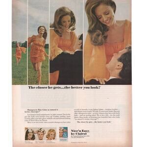 Clairol Nice n Easy Hair Color Advertisement Vintage 1968 Beauty Hair Dye Women
